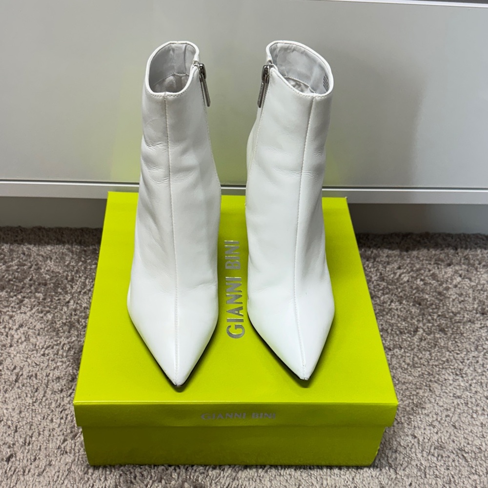 Gianni Bini White Heeled Ankle Boots